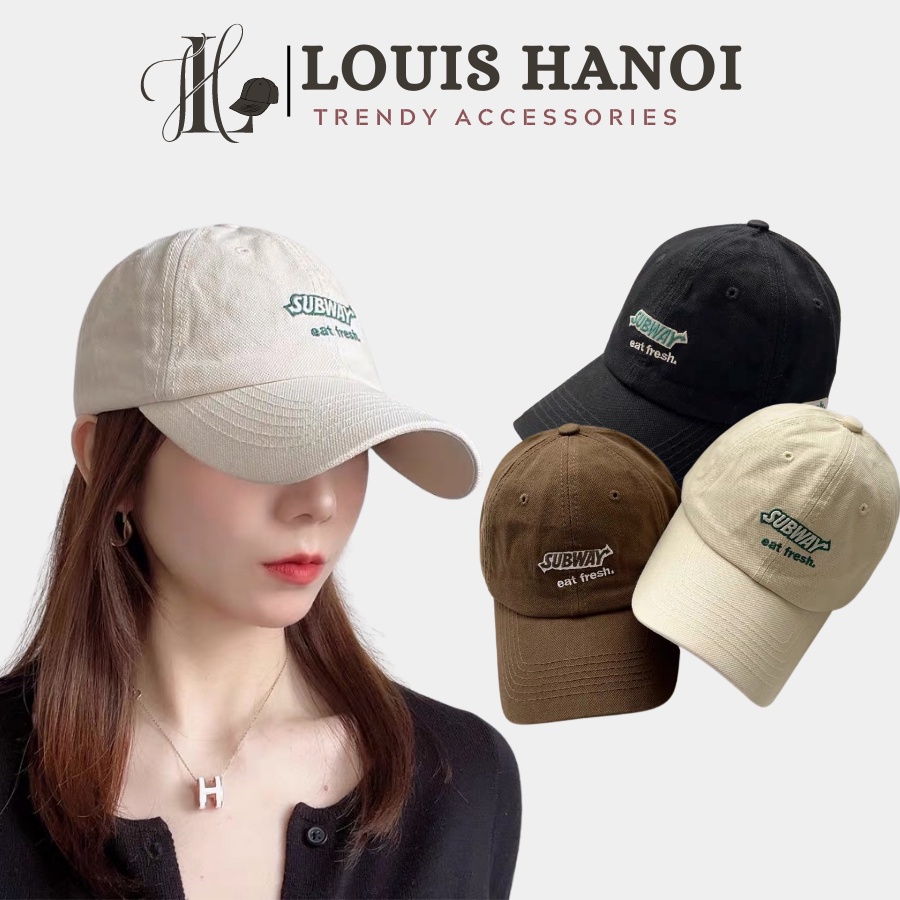 Mũ nón lưỡi trai nam nữ thêu chữ SUBWAY chất liệu KaKi Hàn Quốc cao cấp - Louis Hanoi Official Store