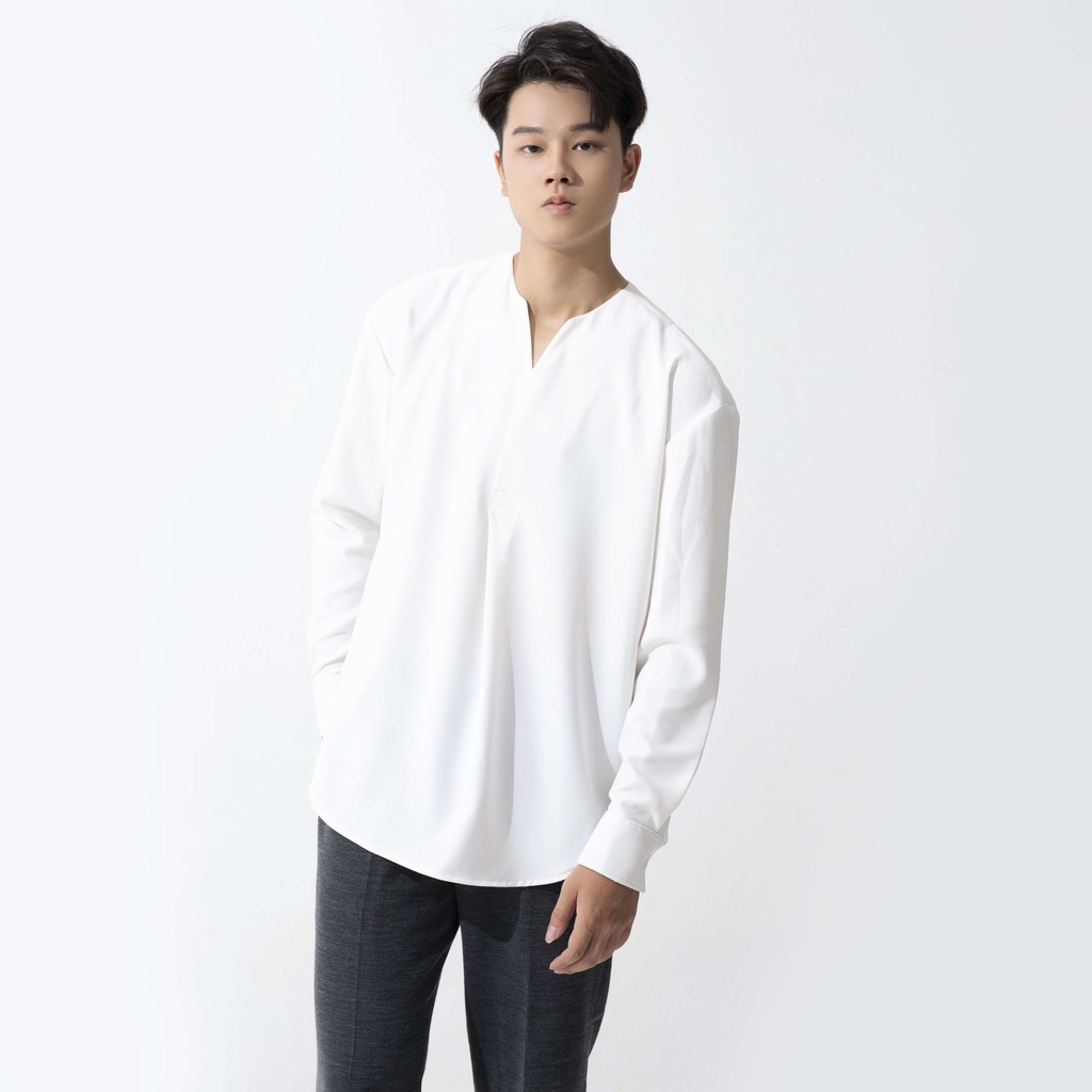 Áo sơ mi nam OV Màu Trắng Villa Wings- Áo sơ mi- Áo sơ mi nam- Áo sơ mi linen-áo sơ mi k