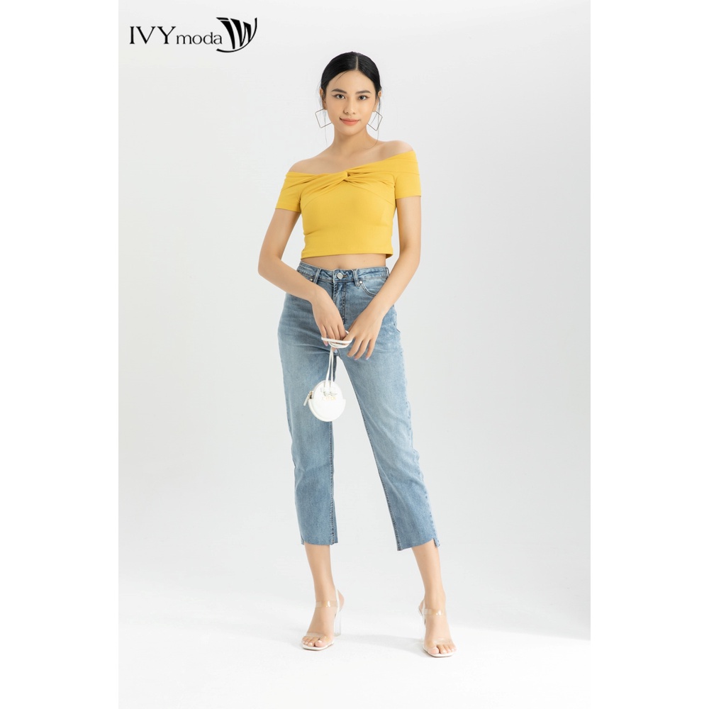 [NHẬP WABRTL5 GIẢM 10% TỐI ĐA 50K ĐH 250K ]Quần jean skinny nữ gấu lệch IVY moda MS 25B8023