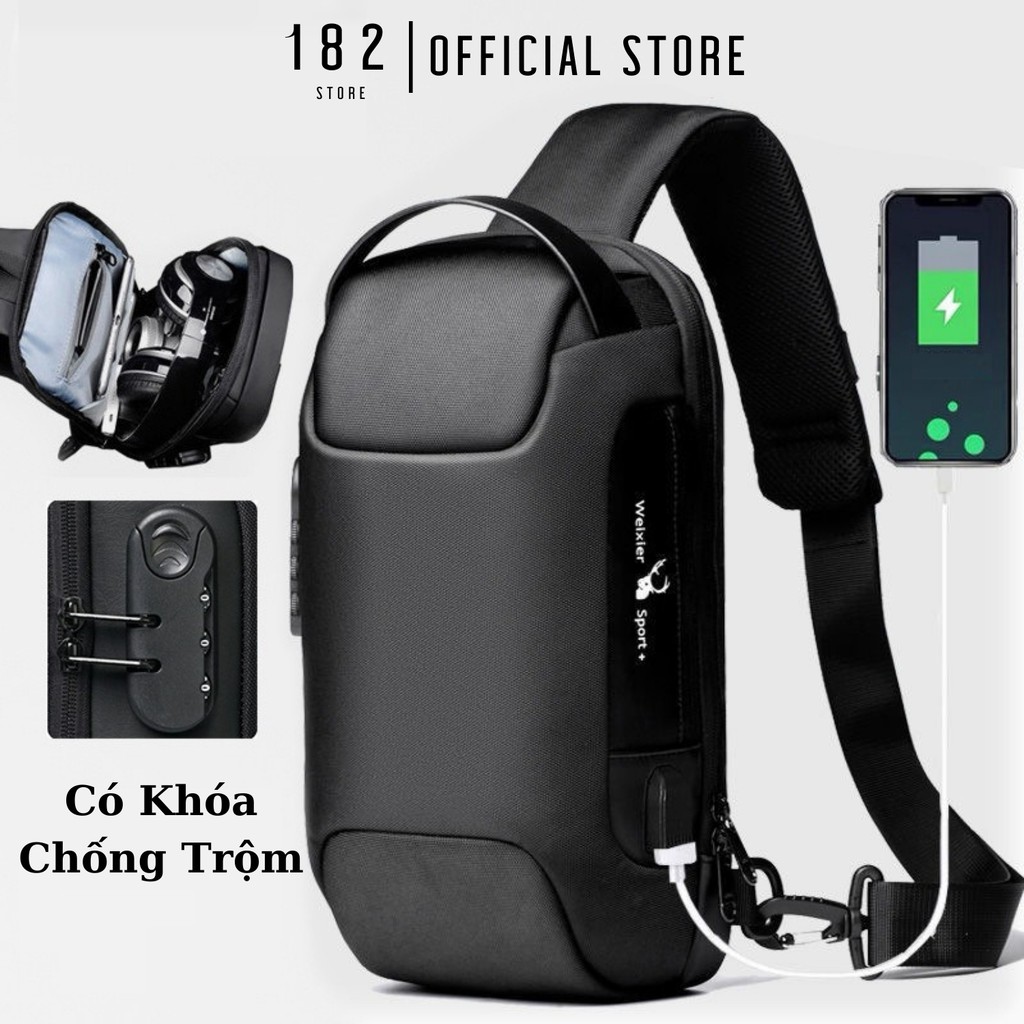 Túi Đeo Chéo Nam WEIXIER 4.0 Có Khóa Chống Trộm Vải Oxford Chống Nước Cao Cấp Chính Hãng - The Black Box | BigBuy360 - bigbuy360.vn