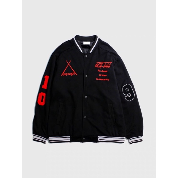(ORDER) ÁO KHOÁC NỈ DẠ THÊU LOGO/ VASITY JACKET CAO CẤP PHONG CÁCH ĐƯỜNG PHỐ