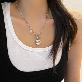 Dây chuyền bằng thép titan mặt chữ phong cách Hàn Quốc thời trang