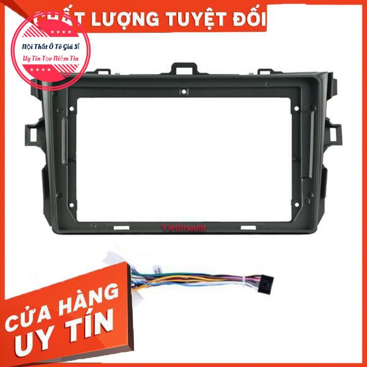 Mặt dưỡng Mặt nạ khung lắp màn hình 9 In xe Toyota corolla altis 2008-2013 Kèm rắc nguồn - Mẫu 2 -Chuyên Sỉ