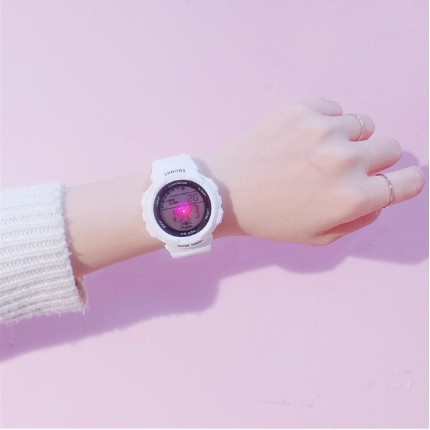 Đồng Hồ Nữ Dây Cao Su Shhors Thể Thao Week Alarm D332 Nhỏ Xinh Hàn Quốc - Hazo