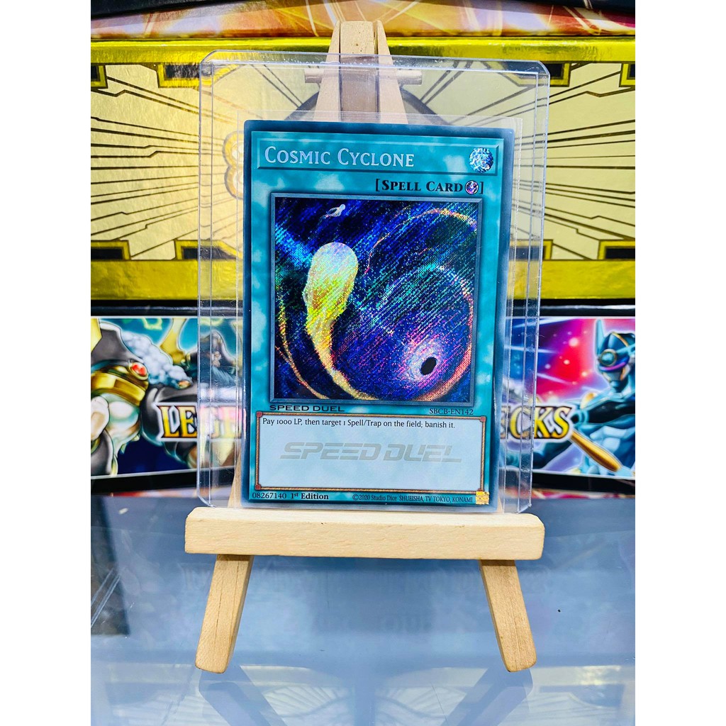 [ Dưa Hấu Yugioh ] Lá bài thẻ bài Cosmic Cyclone - Secret Rare - Tặng bọc bài nhựa bảo quản