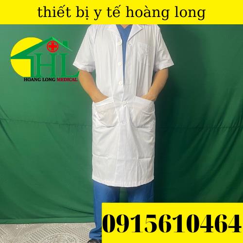 Áo bác sĩ - Áo Blue trắng Nam cộc tay dáng dài