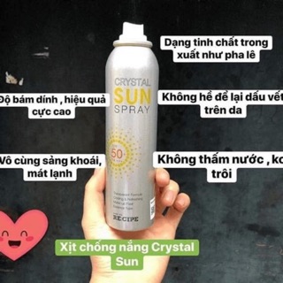 [150ml] Xịt chống nắng crystal