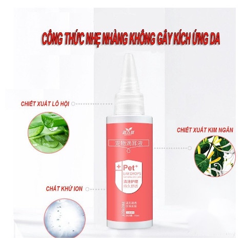 Dung dịch vệ sinh tai mắt chó mèo tránh thối tai khử mùi hôi tai định kỳ