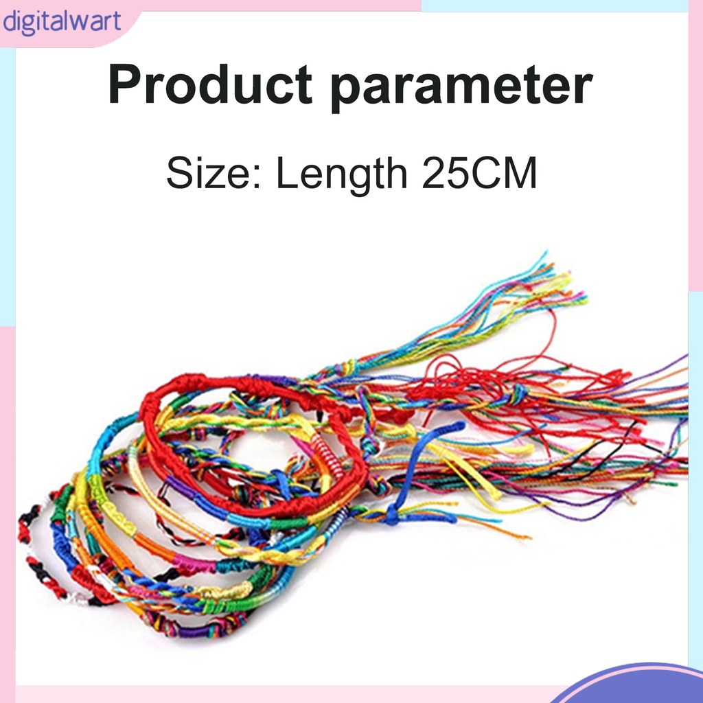 Set 20 Vòng Tay Bện Dây Nhiều Màu Sắc Thời Trang