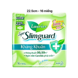 Băng Vệ Sinh Ban Ngày Laurier 1mm Super Slimguard Kháng Khuẩn Siêu Mỏng Cánh