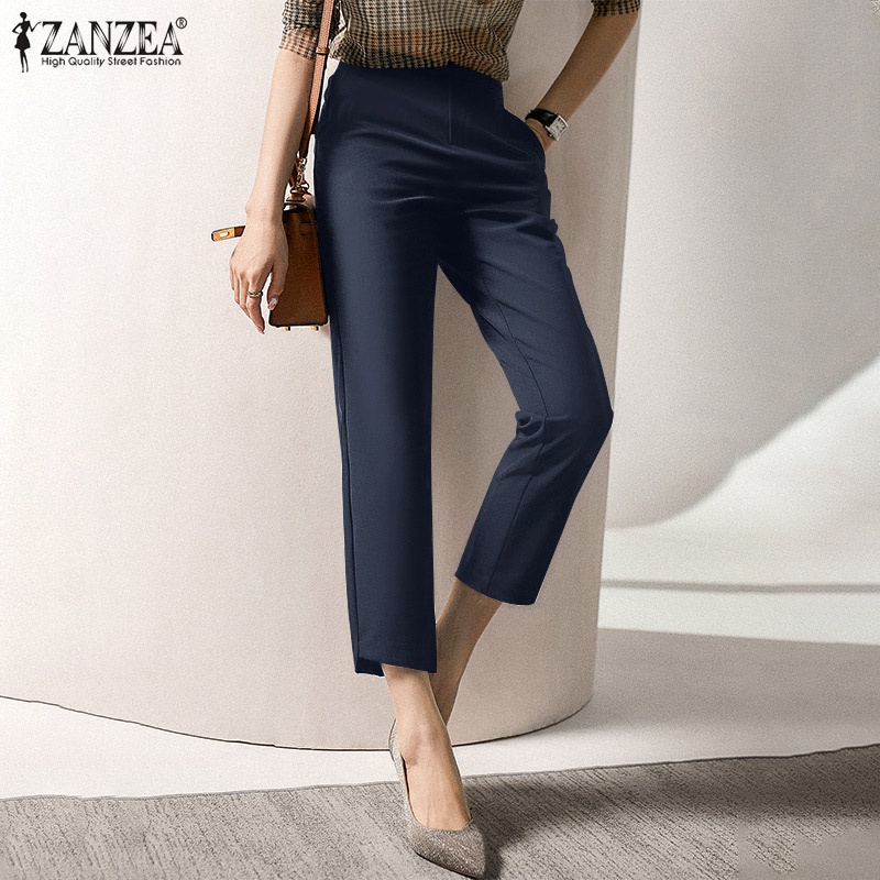 Quần dài ZANZEA ống rộng thời trang cho nữ