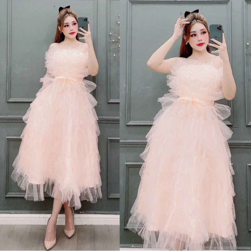 [Mã FATHANG5 giảm 10K đơn 50K] ĐẦM XOÈ LƯỚI XẾP TẦNG CAO CẤP - SIZE M/L đến 58kg - MS228V | BigBuy360 - bigbuy360.vn