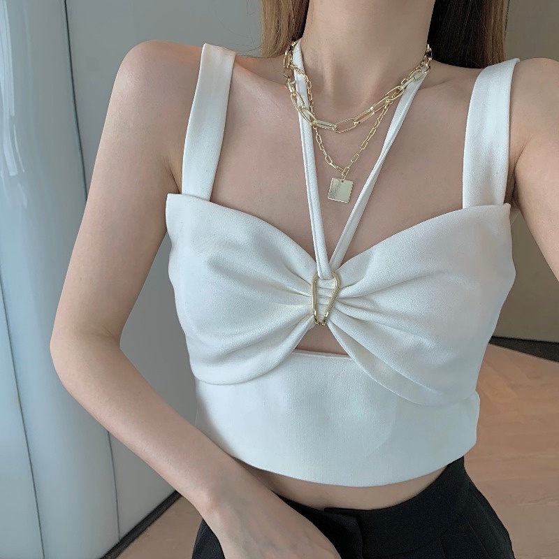 Áo croptop ZHELIHANGFEI thiết kế dây phong cách gợi cảm