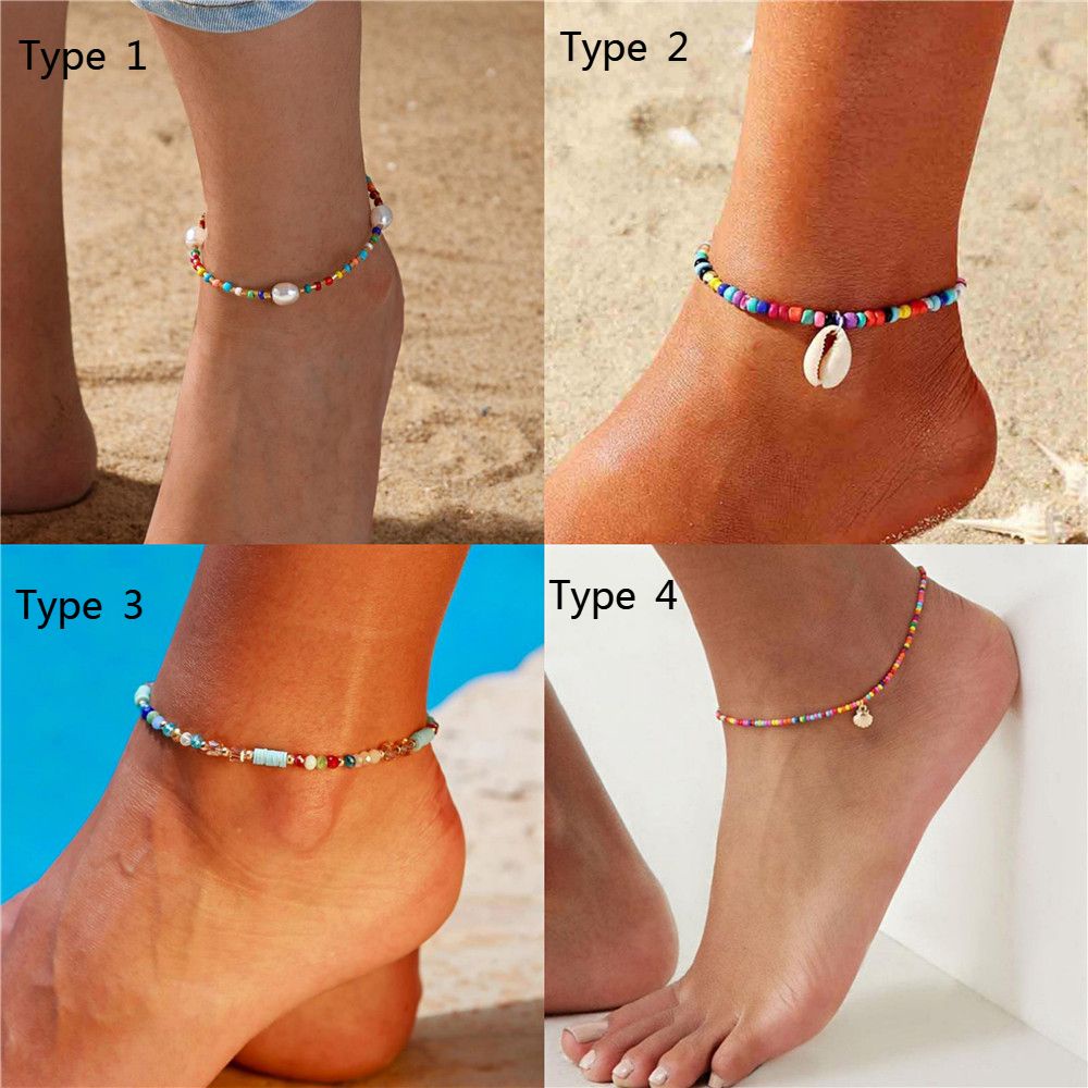Lắc Chân Đính Ngọc Trai Nhân Tạo Phong Cách Boho Thời Trang Mihan1