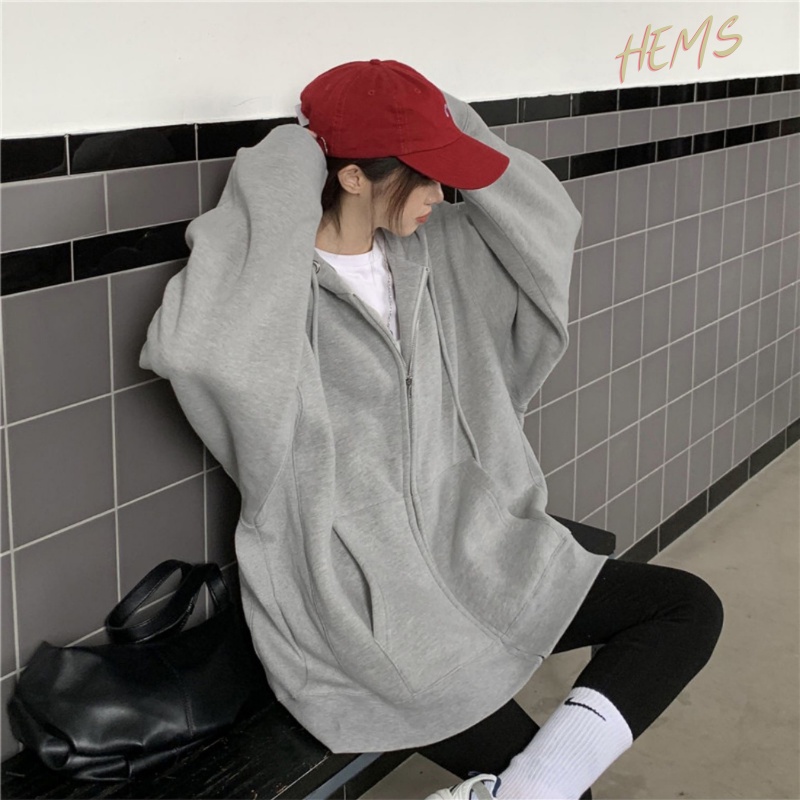 Áo khoác nỉ, áo nỉ hoodie khóa unisex cho nam và nữ tay ống rộng | BigBuy360 - bigbuy360.vn