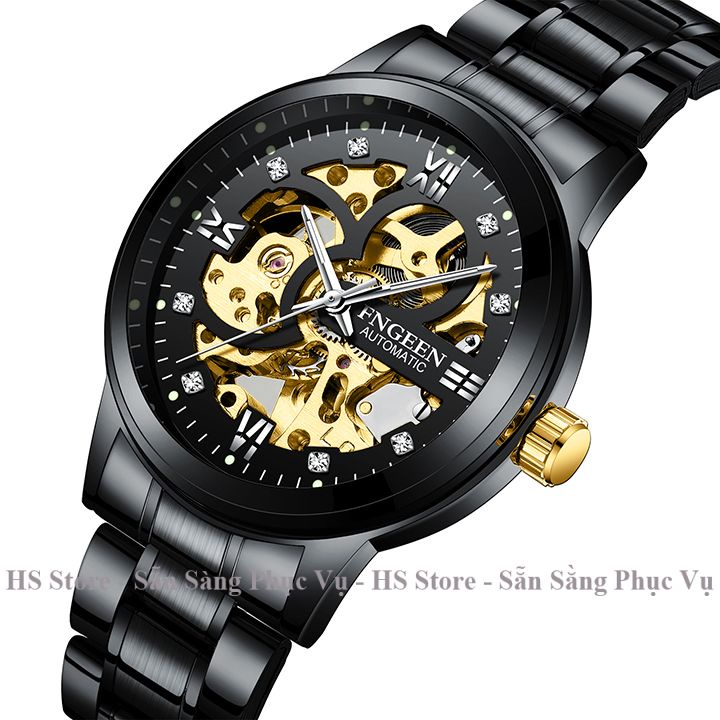 Đồng hồ cơ automatic nam Fngeen 6018 cao cấp cơ lộ máy chính hãng, dây thép , thời trang đẹp giá rẻ