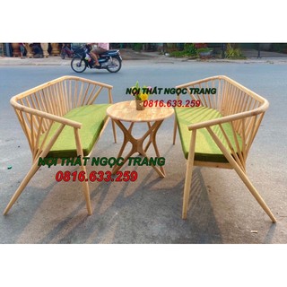 bàn ghế băng sofa cafe gỗ, Bàn ghế cafe gỗ sofa, Bàn ghế cafe gỗ sân vườn