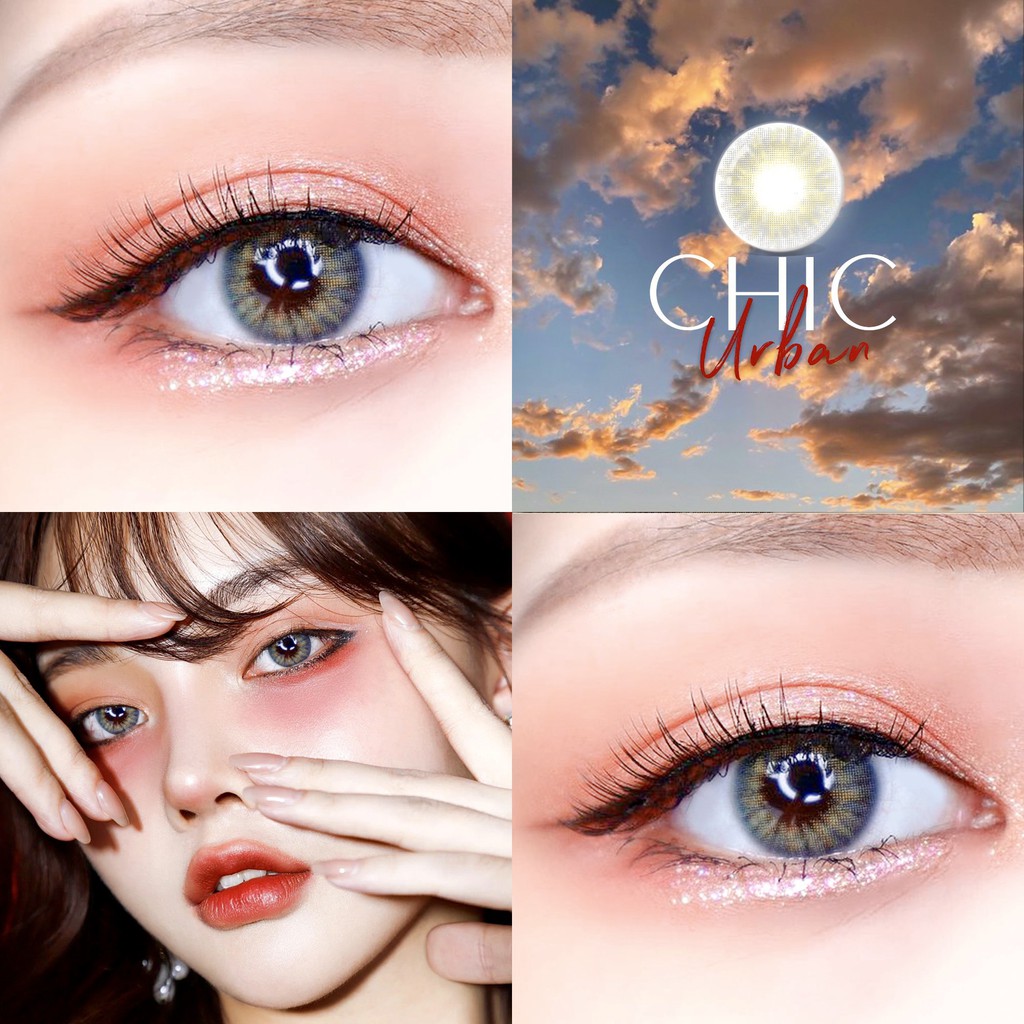 Lens xám tây tự nhiên Angel Eyes - URBAN CHIC - Lens mắt xám - Silicone - đường kính 13.8mm