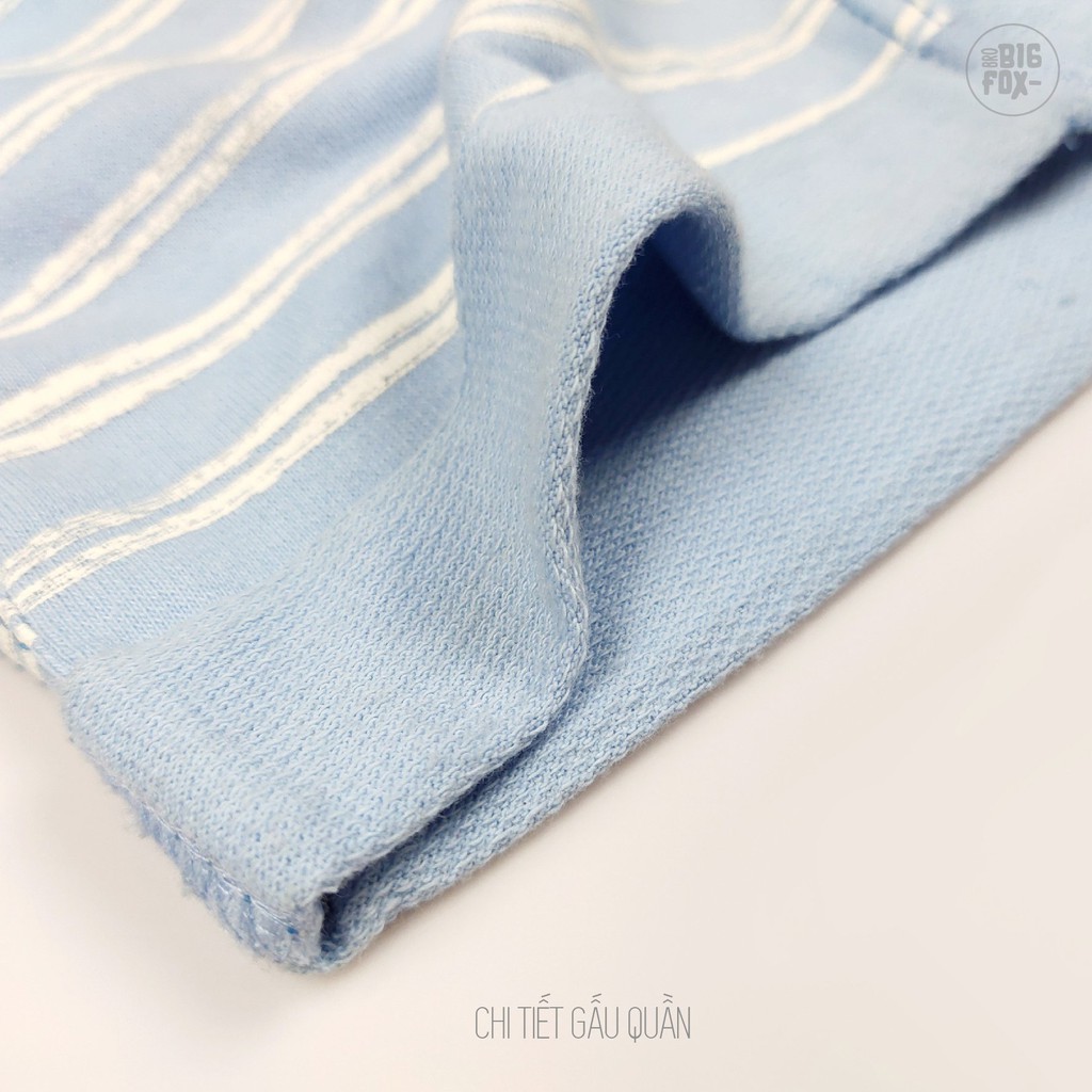 Quần Bé Trai Bigfox Quần Đùi Cho Bé Tới Size Đại Chất Nỉ Cotton Mùa Hè Phối Kẻ 3-15