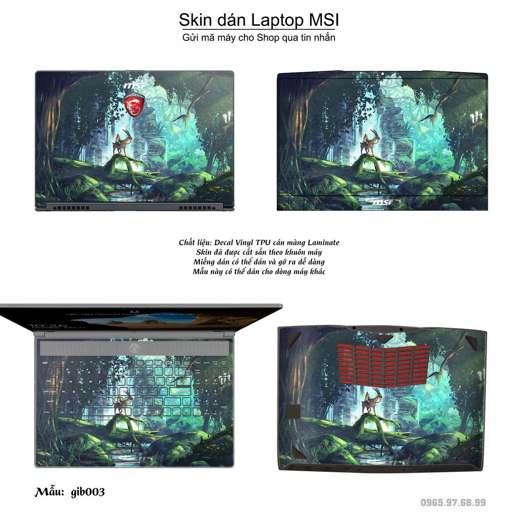 Skin dán Laptop MSI in hình Ghibli (inbox mã máy cho Shop)