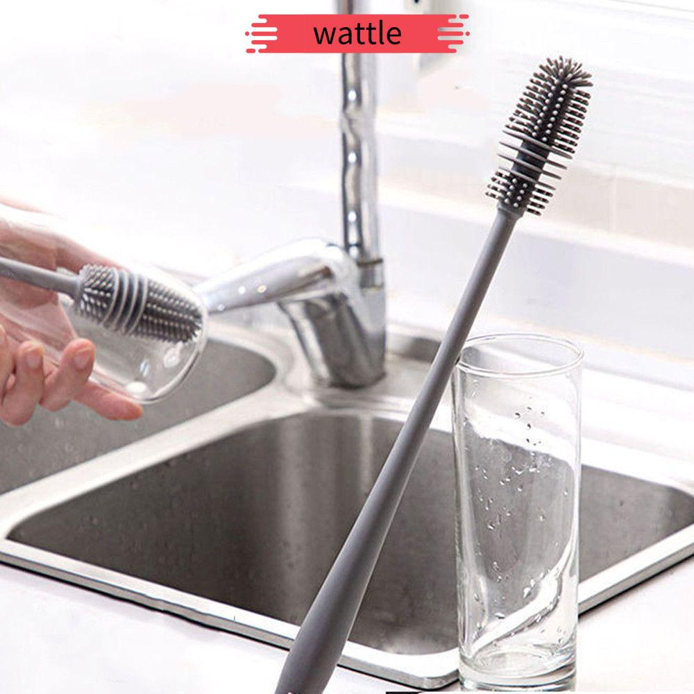 Dụng cụ chà làm sạch cốc thủy tinh bằng silicon với tay cầm dài đa chức năng sử dụng an toàn dành cho nhà bếp