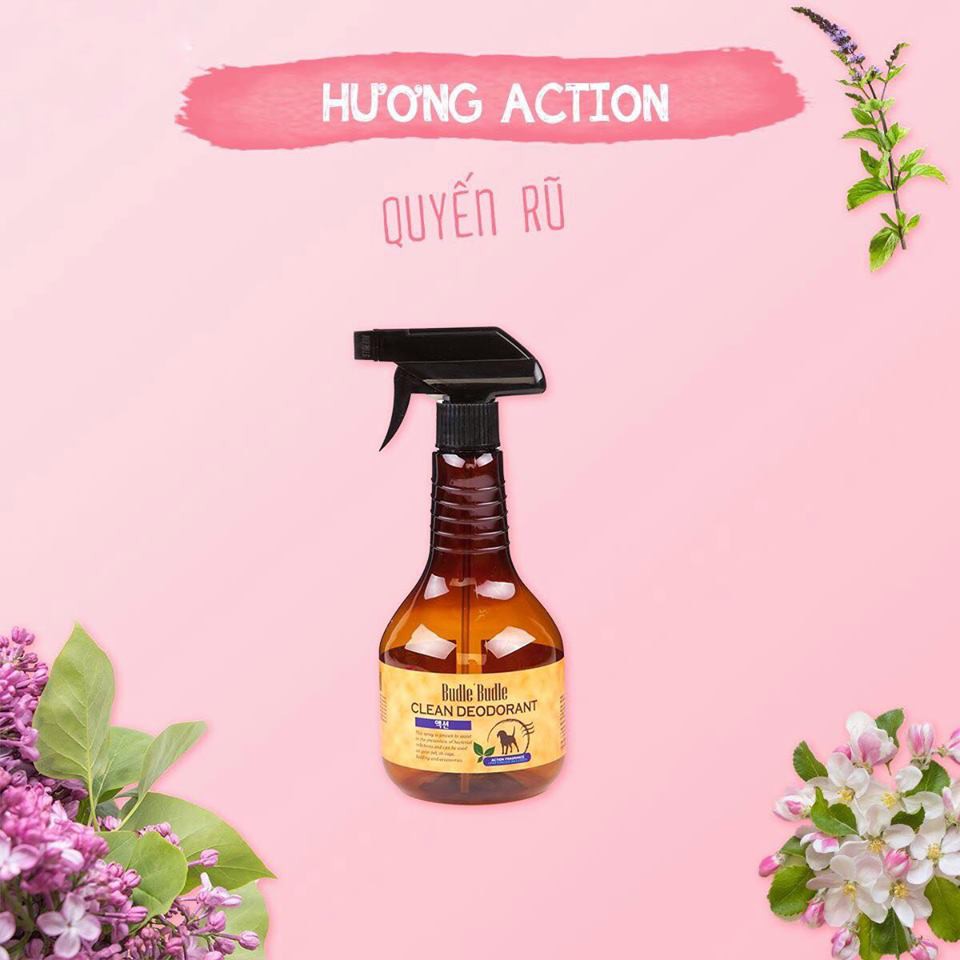 530m(❁´◡`❁) XỊT KHỬ MÙI DƯỠNG LÔNG HƯƠNG ACTION thuộc dòng sản phẩm xịt khử mùi dưỡng lông cho chó.