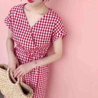 [GIÁ SỈ] Váy kẻ caro cổ V (Sỉ từ 5sp bất kỳ)
