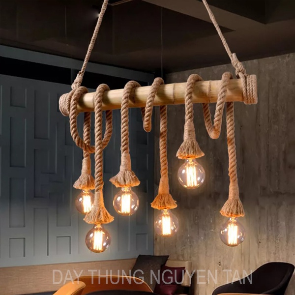Đèn treo trang trí decor, đèn dây thừng trang trí