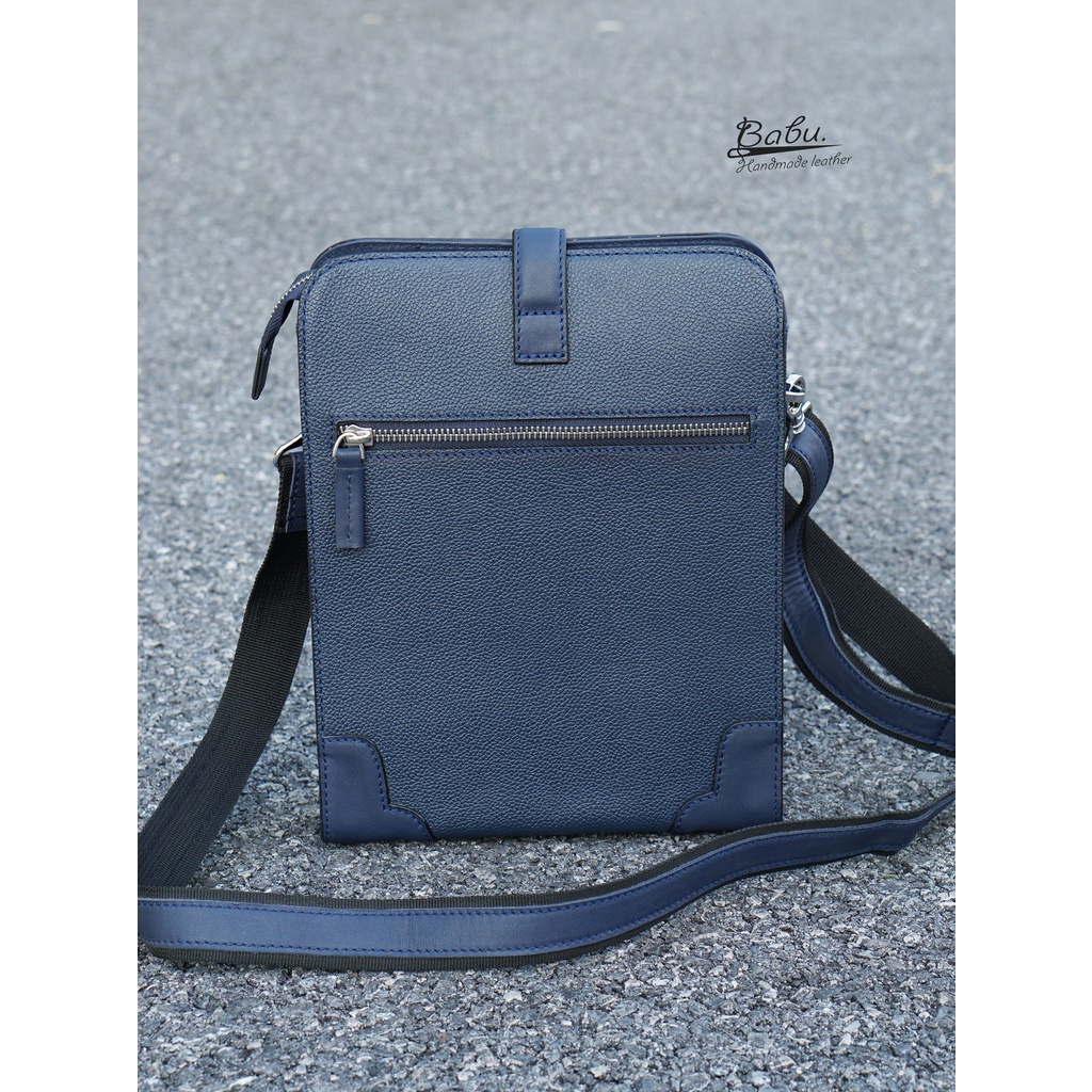 Túi nam đeo chéo da bò khóa H, túi nam da thật 100% thời trang công sở BB004