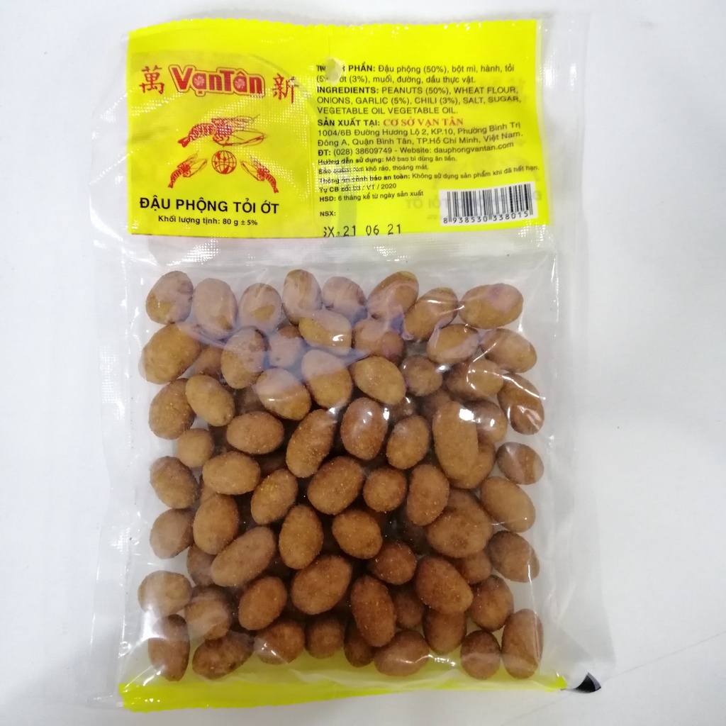 Đậu Phộng Tỏi Ớt Vạn Tân (Gói 80g)
