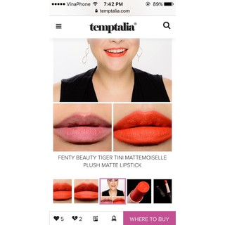 Son Fenty Mattemoiselle màu cam tini tiger