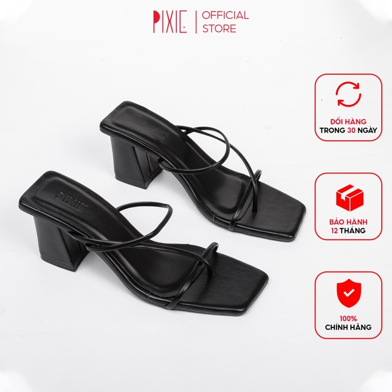 Guốc Cao Gót 7cm Quai Mảnh Xỏ Ngón Pixie X953