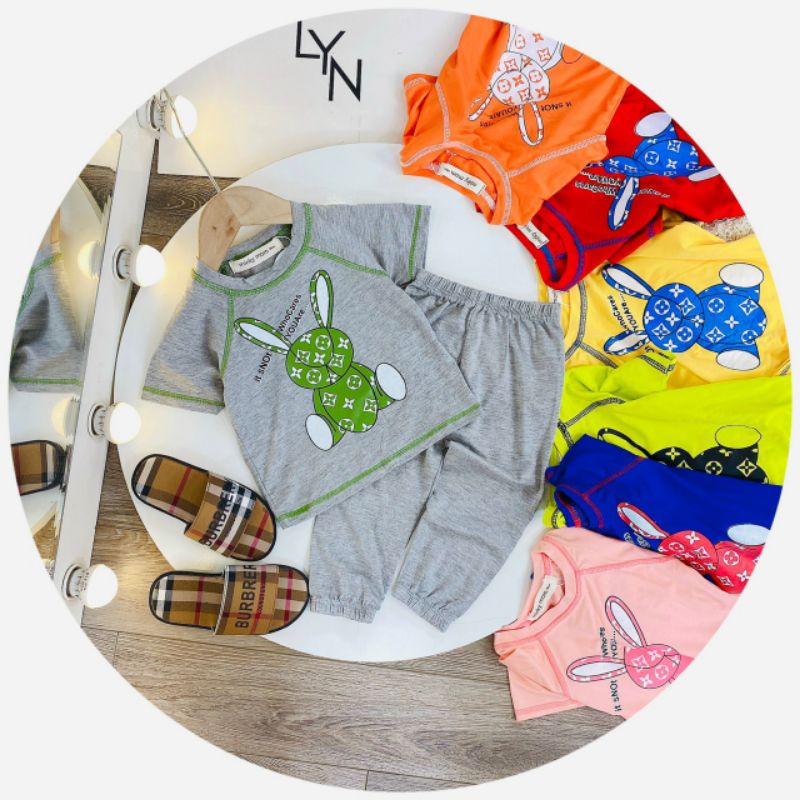 Bộ ngắn tay thun lạnh quần Alibaba Minky Mom thun lạnh cho bé trai bé gái từ 5-19kg
