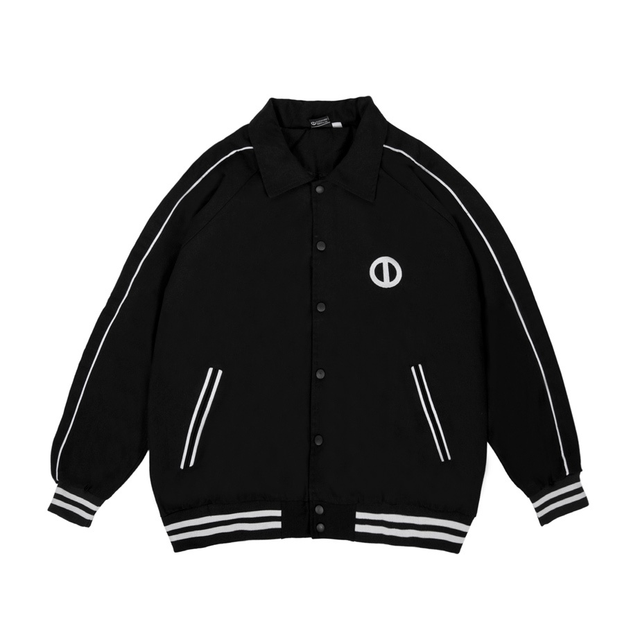 Áo khoác Varsity Local brand ONTOP nam vải kaki - Mono Varsity Jacket màu đen