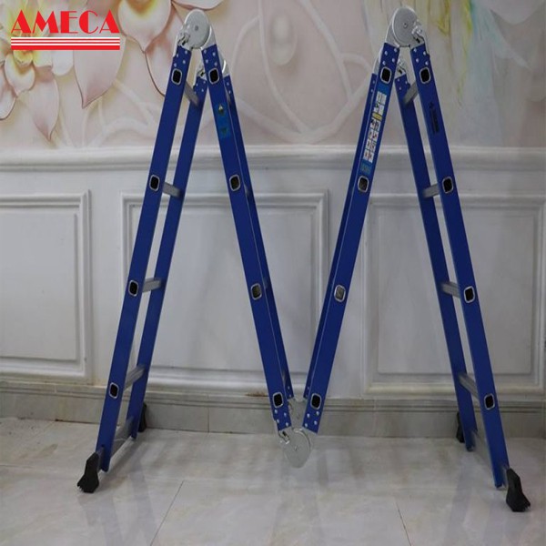 Thang nhôm gấp đa năng 4 đoạn Ameca AMC-M204 Mẫu Mới chữ A cao 2.3m