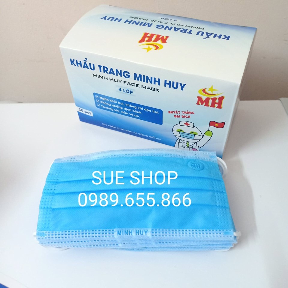 Hộp 50 cái khẩu trang y tế Minh Huy chuẩn hãng