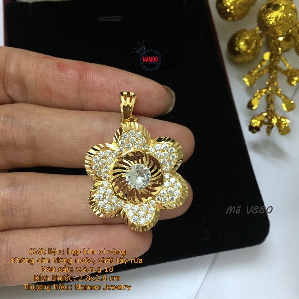 Dây Chuyền Nữ Bản Lớn V880 Đính Đá Mạ vàng