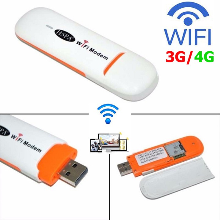 [SIÊU KHUYẾN MÃI] Bộ Wifi USB Dcom 3G - Phát Wifi di động giá rẻ - Phát từ sim 3G/4G tất cả các mạng