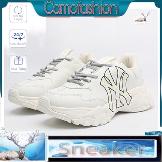 Giày_MLB NY, Giày Sneaker NY Vàng Đế Tách Da Bò Cao Cấp Đế Cao Tăng Chiều Cao Full Box Bill