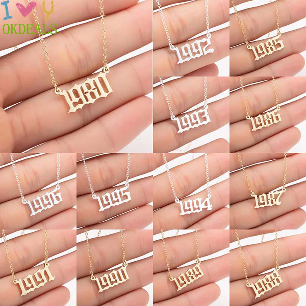 Vòng Cổ Mặt Số Năm Sinh Năm 1980 Đến 2019 Với Nhiều Màu Cá Tính Cho Nữ