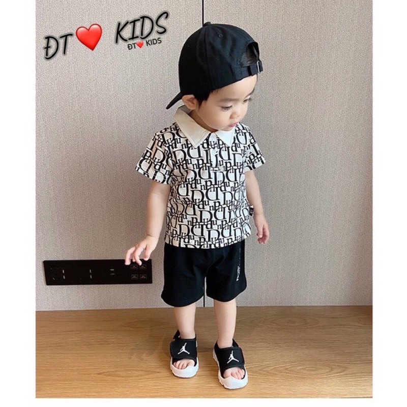 Set DIOR cổ bẻ bé trai