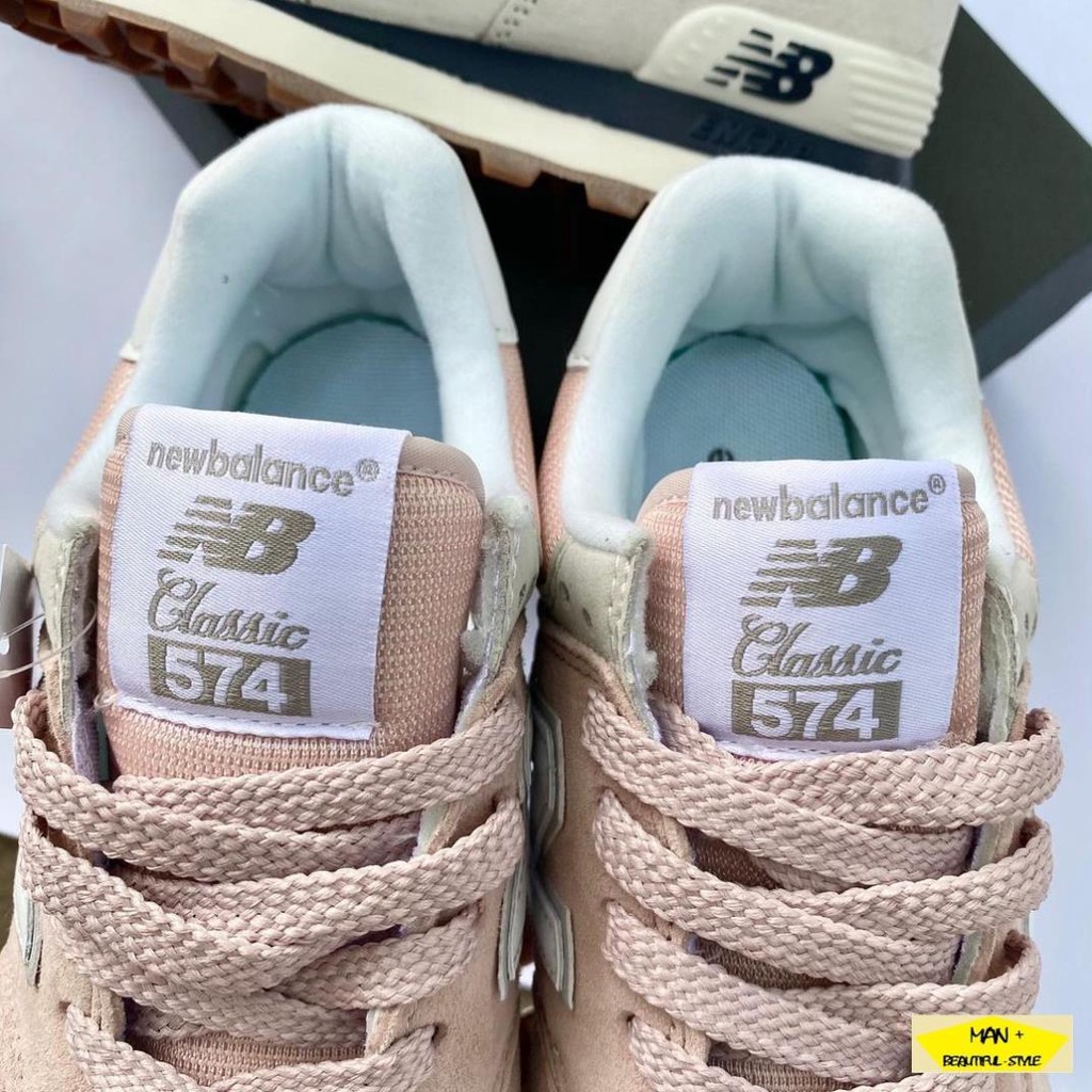 Giày thể thao New Ba.lance 574 màu hồng, chữ N trắng siêu hot, năng động dành cho nữ