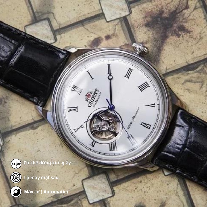 Đồng hồ nam Orient Caballero Moving Movement FAG0000 cơ lộ máy chống nước mặt kính cường lực dây da cao cấp chính hãng