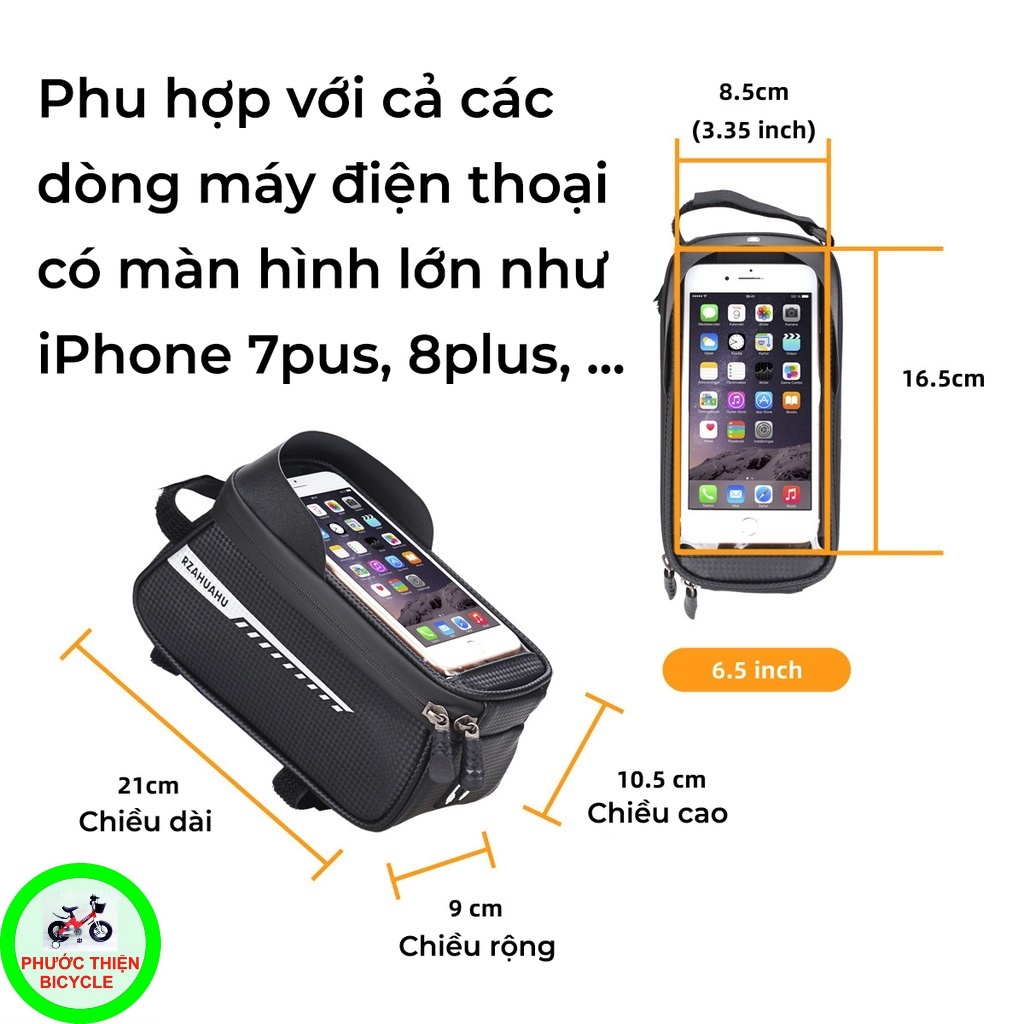 Túi Đeo Xe Đạp,Chống Nước,Phản Quang, Đựng Đồ Mini, Màn Hình Cảm Ứng Lớn Dùng Được Cho Nhiều Loại Điện Thoại.