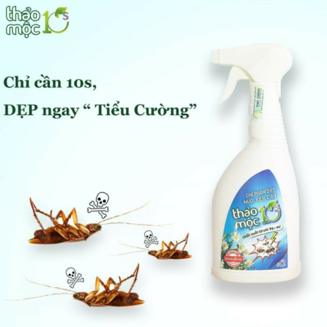 Chai Xịt - Chế Phẩm Sinh Học Diệt Muỗi Kiến Gián Thảo Mộc 10s (Chai 500ml)