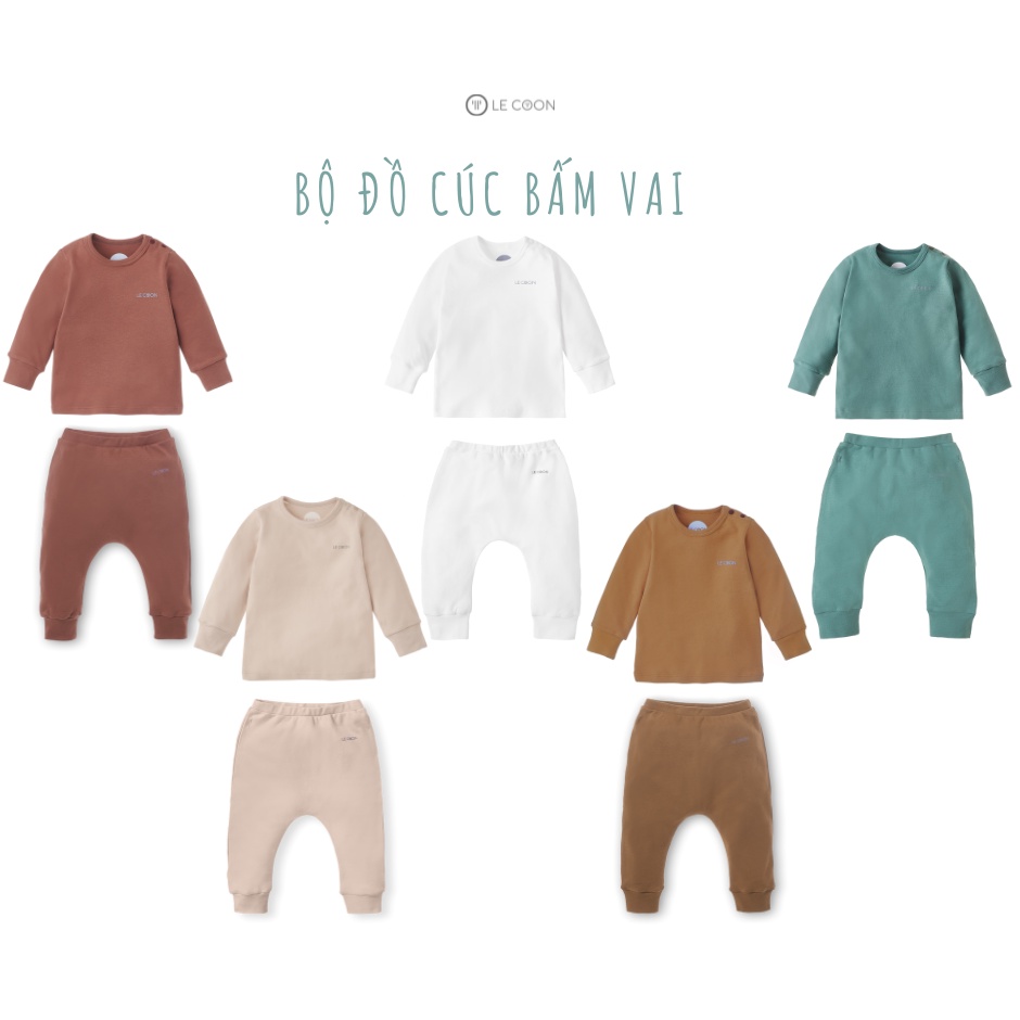 LE COON | Bộ Đồ Cúc Bấm Vai | COMFY | 3 tháng-3 tuổi