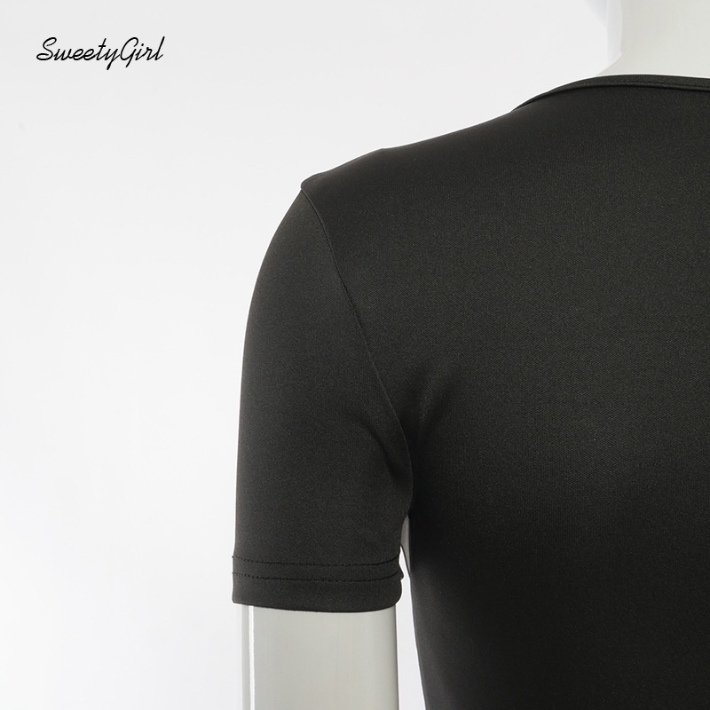 Áo Croptop Cổ Vuông Tay Ngắn Màu Trơn Dáng Ôm Phối Dây Rút Thời Trang Cho Nữ