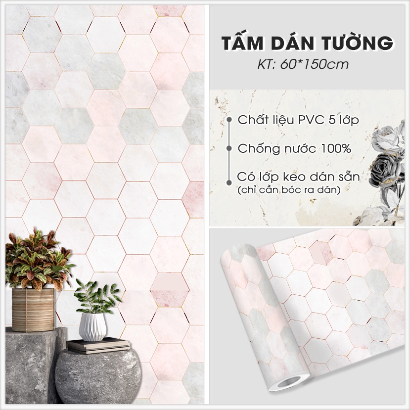 Giấy Dán Tường Mã V7 - Đá Tổ Ong | Giấy Dán Trang Trí Phòng Kích Thước 150*60cm Cắt Sẵn Dễ Sử Dụng