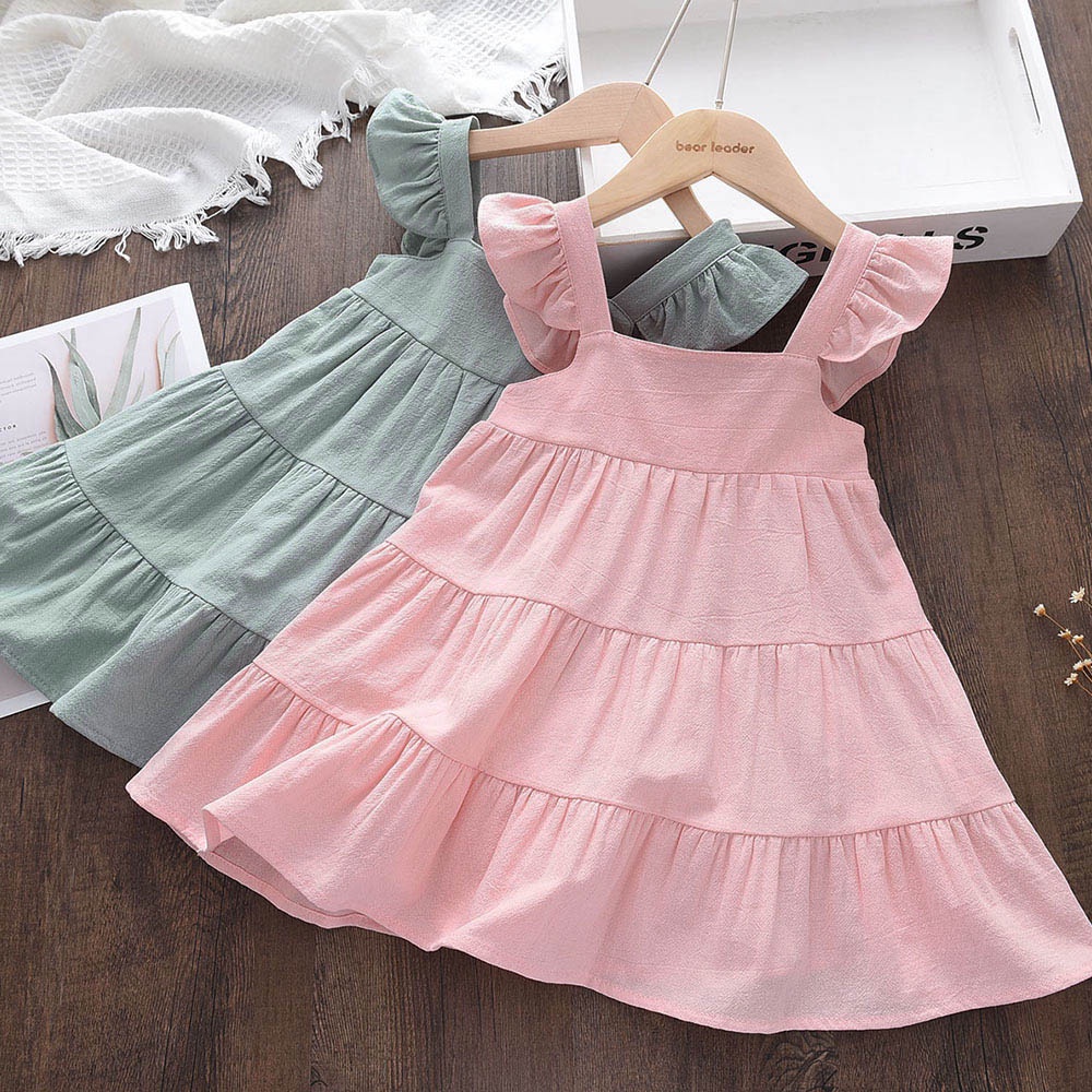 Đầm công chúa Bear Leader không tay kiểu mùa hè cho bé gái