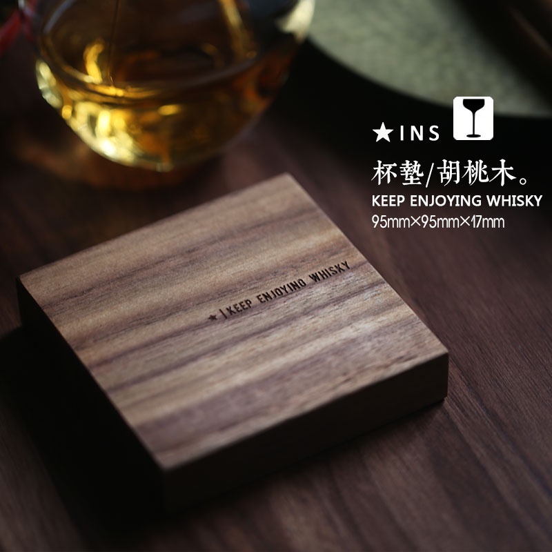 Khay đựng ly thủy tinh bằng gỗ thiết kế tối giản phong cách Nhật Bản